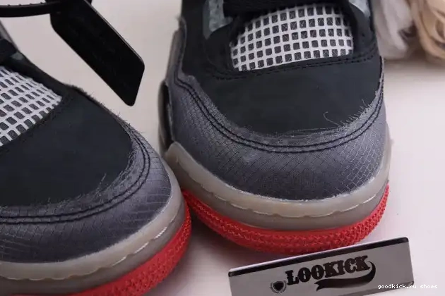 80% Off Sale x Bred Air Jordan Off White CV9388-001 4 Retro 0525